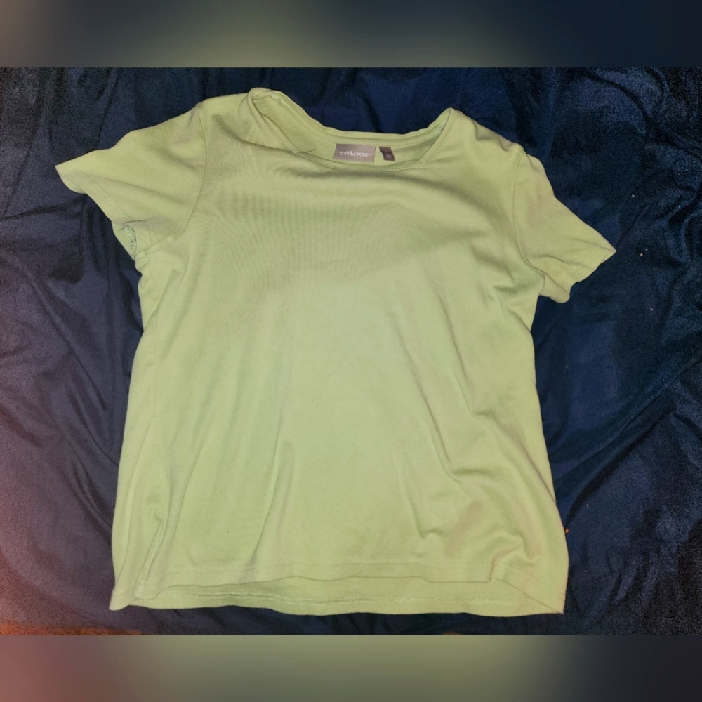 Crate and Barrell L Female T-shirt/blouse in green.